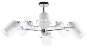Φωτιστικό Οροφής Shiro 77-8101 94x94x20 Chrome-White Homelighting Μέταλλο,Ύφασμα