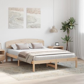 vidaXL Κρεβάτι με Κεφαλίνη 140x200 εκ Μασίφ Ξύλο Πεύκου