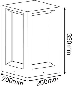 Στήλος κήπου Soli Square-Λευκό-Ύψος: 33 εκ.