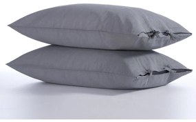 Ζεύγος Μαξιλαροθήκες (52x72) Nef-Nef Homeware Cotton Linen Γκρι