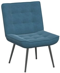 vidaXL Πολυθρόνα Relax Μπλε Βελούδινη με Σκαμπό