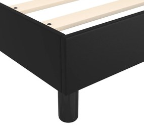 Κρεβάτι Boxspring με Στρώμα Μαύρο 90x190εκ. από Συνθετικό Δέρμα - Μαύρο