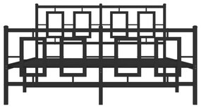 vidaXL Πλαίσιο Κρεβατιού με Κεφαλάρι&Ποδαρικό Μαύρο 140x190εκ. Μέταλλο