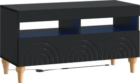 vidaXL Ντουλάπα LED Τηλεόρασης Μαύρο Επεξεργασμένο Ξύλο