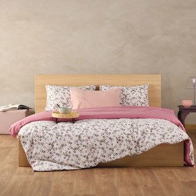 Παπλωματοθήκη Φανελένια Ronette 42 (Σετ 2τμχ) Beige-Pink Kentia Single 160x240cm 100% Cotton