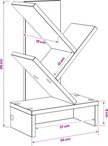vidaXL Ράφι Δέντρων 3-Επιπέδων 30 x 18 x 48 εκ Επεξεργασμένο Ξύλο