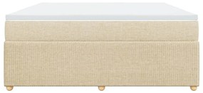 vidaXL Κρεβάτι Boxspring με Στρώμα Κρεμ 180x200 εκ. Υφασμάτινο