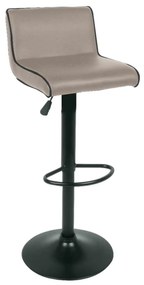 Σκαμπώ BAR NERO Pu Cappuccino/Βαφή Μαύρη Μαύρη 38x38x63/81-83/101cm (Σετ 2 ΤΕΜ)