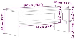 Έπιπλο Τηλεόρασης Sonoma Δρυς 100x40x40 εκ. από Μοριοσανίδα - Καφέ