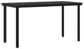 vidaXL Σετ Τραπεζαρίας Κήπου 5 Τεμαχίων Γκρι / Μαύρο με Μαξιλάρια