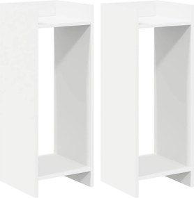 vidaXL Βάση φυτών 2 τεμ. Λευκό 30 x 30 x 80 cm Επεξεργασμένο Ξύλο