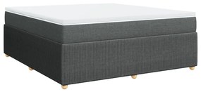 vidaXL Κρεβάτι Boxspring με Στρώμα Σκούρο Γκρι 180x200 εκ Υφασμάτιν