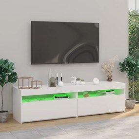 vidaXL Έπιπλα Τηλεόρασης με LED 2 τεμ. Λευκό 75 x 35 x 40 εκ.