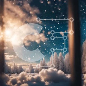 Intra Συλλεκτικό Ξύλινο Παζλ Plywood  4mm - Χειμερινή σκηνή με το χιόνι που πέφτει Σε Ξύλινο Κουτί - Διαστάσεις Puzzle: 10x10 cm – 25 κομμάτια