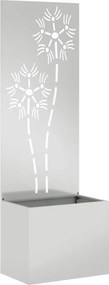 vidaXL Οθόνη Ιδιωτικότητας Κήπου Floral Ασημί 50 x 150 cm
