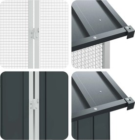vidaXL Κλουβί Πουλιών Ανθρακί 860 x 208 x 247 εκ