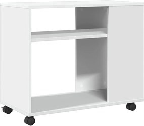 vidaXL Βοηθητικό Τραπέζι με Ρόδες Λευκό 70x35x60 εκ. Επεξεργ. Ξύλο
