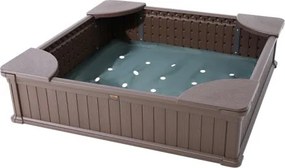 VEVOR Sandbox with Cover Square Sand Box HDPE Sand Pit Outdoor Backyard Ages3-12