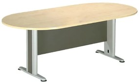 ΣΥΝΕΔΡΙΟΥ Τραπέζι Οβάλ Απόχρωση Dark Grey - Beech  240x120x75cm [-Ανθρακί-, -Φυσικό-] [-Melamine-, -Μέταλλο-] ΕΟ131,1