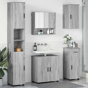 vidaXL Σετ Επίπλων Μπάνιου με πόρτα 5 pcs Γκρι sonoma 61 x 35 x 64 εκ.