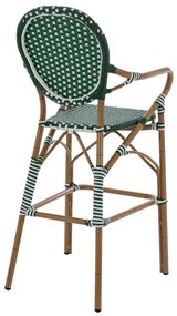 Σκαμπό Αλουμινίου Bamboo Look Με Wicker Πράσινο Λευκό 56x60x126 Εκ.