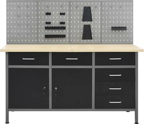vidaXL Πάγκος Εργασίας με Τέσσερα Πάνελ Τοίχου
