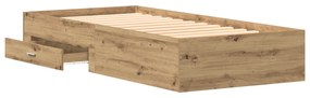 vidaXL Κρεβάτι Artisan Oak 90x190 εκ. Επεξεργασμένο Ξύλο