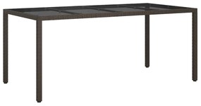 vidaXL Τραπέζι Κήπου για Φαγητό Καφέ 190 x 90 x 75 cm Πολυ ράταν