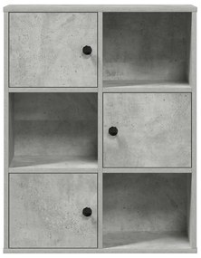 vidaXL Βιβλιοθήκη Γκρι Σκυροδέματος 60x24x76,5 εκ. Επεξεργ. Ξύλο
