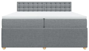 ΚΡΕΒΑΤΙ BOXSPRING ΜΕ ΣΤΡΩΜΑ ΑΝΟΙΧΤΟ ΓΚΡΙ 200X200 ΕΚ. ΥΦΑΣΜΑΤΙΝΟ 3289877