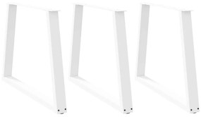 vidaXL Πόδια Τραπεζαρίας Σχήματος V 3 τεμ. Λευκά 100x (72-73,3) εκ. Ατσάλι