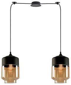 Φωτιστικό Οροφής Δίφωτο Homelighting Gaby 77-8794 Honey/Black