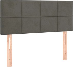 vidaXL Κρεβάτι Boxspring με Στρώμα Σκούρο Γκρι 80x200 εκ. Βελούδινο