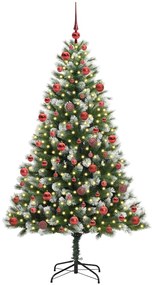 vidaXL Τεχνητό Δέντρο Χριστουγέννων με μέρη που αναδιπλώνονται και χιονάκι