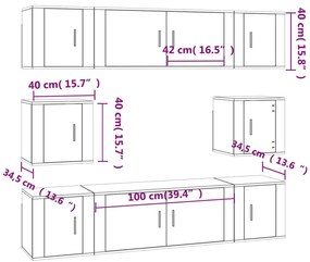 vidaXL Σετ Επίπλων Τηλεόρασης 8 Τεμαχίων Sonoma Δρυς Επεξ. Ξύλο