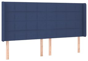 Κεφαλάρι με Πτερύγια Μπλε 183x16x118/128 εκ. Υφασμάτινο - Μπλε