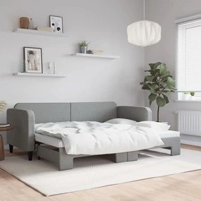 Καναπές Κρεβάτι Συρόμενος Ανοιχτό Γκρι 80 x 200 εκ. Υφασμάτινος - Γκρι