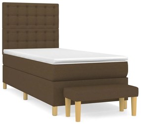 ΚΡΕΒΑΤΙ BOXSPRING ΜΕ ΣΤΡΩΜΑ ΣΚΟΥΡΟ ΚΑΦΕ 90X200 ΕΚ. ΥΦΑΣΜΑΤΙΝΟ 3137448