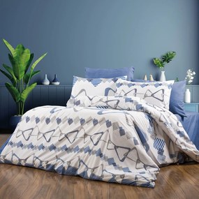 Σεντόνια Υπέρδιπλα (Σετ 220x240) Dimcol Δαρεία 489 White-Blue