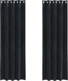 vidaXL Κουρτίνες συσκότισης 2 τμχ. Μαύρο 140 x 260 cm Βελούδο