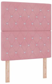 vidaXL Βελούδινο Κεφαλάρι Argyle με κεφαλάρι Ροζ 80 cm Βελούδο