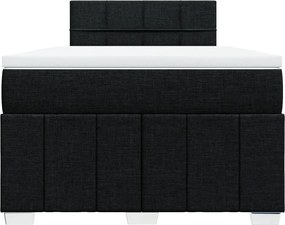 vidaXL Κρεβάτι Boxspring με Στρώμα Μαύρο 120x200 εκ. Υφασμάτινο