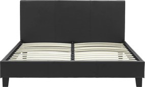 Κρεβάτι Nevil pakoworld 150x200 PU χρώμα μαύρο ματ