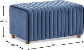 Σκαμπώ Mabel Megapap βελούδινο χρώμα μπλε 80x40x40εκ.