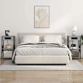 vidaXL Κομοδίνο 2 pcs Γκρι sonoma 41 x 31 x 76 εκ. Επεξεργασμένο ξύλο
