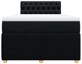 vidaXL Κρεβάτι Boxspring με Στρώμα Μαύρο 120x200 εκ. Υφασμάτινο