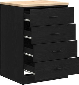 vidaXL ντουλάπι αποθήκευσης γκαράζ μαύρο 60x51x85 εκ μασίφ ξύλο πεύκο