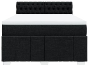 vidaXL Κρεβάτι Boxspring με Στρώμα Μαύρο 160x200 εκ. Υφασμάτινο