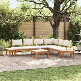 vidaXL Σετ Παγκάκι Κήπου 4 pcs Καφέ και Κρέμα 2 θέσεων Μέγεθος: Μεσαίο