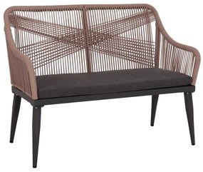 ΚΑΝΑΠΕΣ 2ΘΕΣΙΟΣ MYRTIA HM5550.12 AΛΟΥΜΙΝΙΟ ΑΝΘΡΑΚΙ--ΜΠΕΖ TESLIN ΣΧΟΙΝΙ 123x61x90Υεκ.